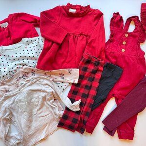 12m Baby Red Long Sleeve Clothes Bundle